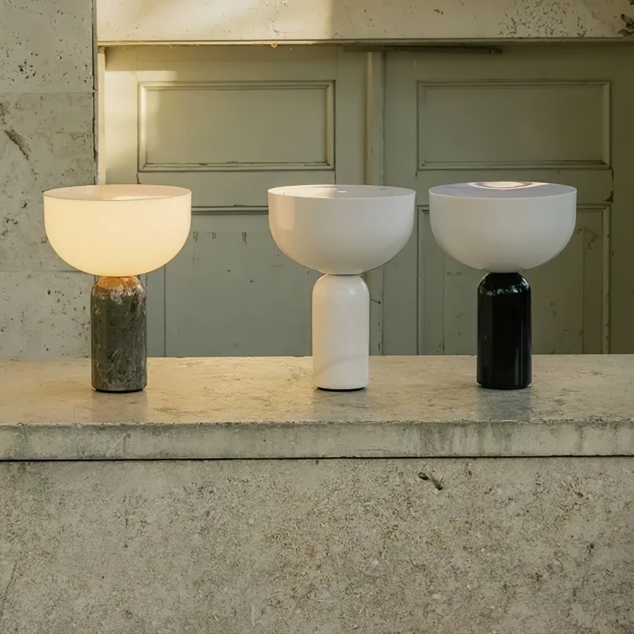 Arno Sphere Marble Table Lamp | Marble/Metal/Acrylic | White Shade