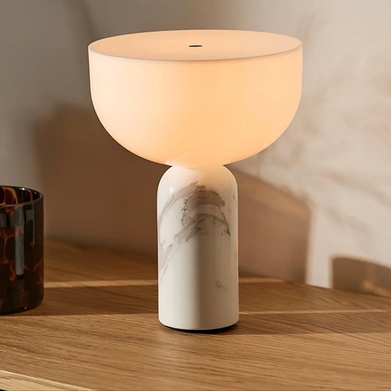 Arno Sphere Marble Table Lamp | Marble/Metal/Acrylic | White Shade