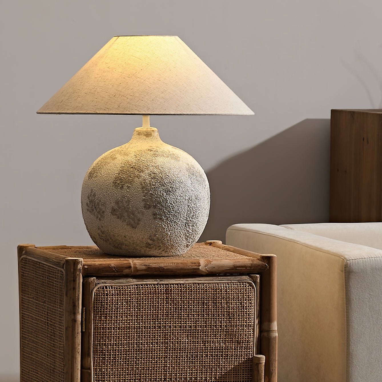 Arosa Table Lamp | Ceramic Base | Beige Shade