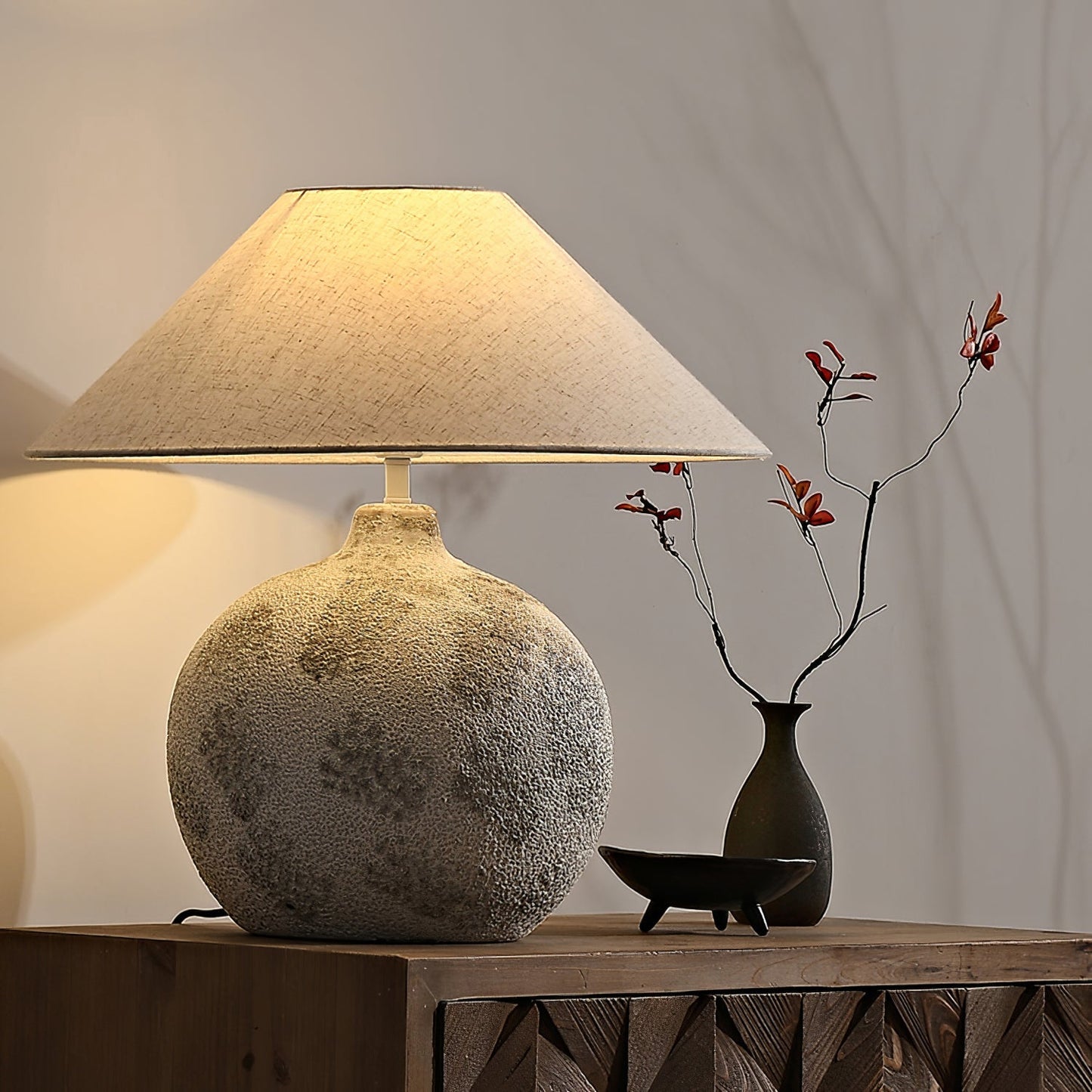 Arosa Table Lamp | Ceramic Base | Beige Shade