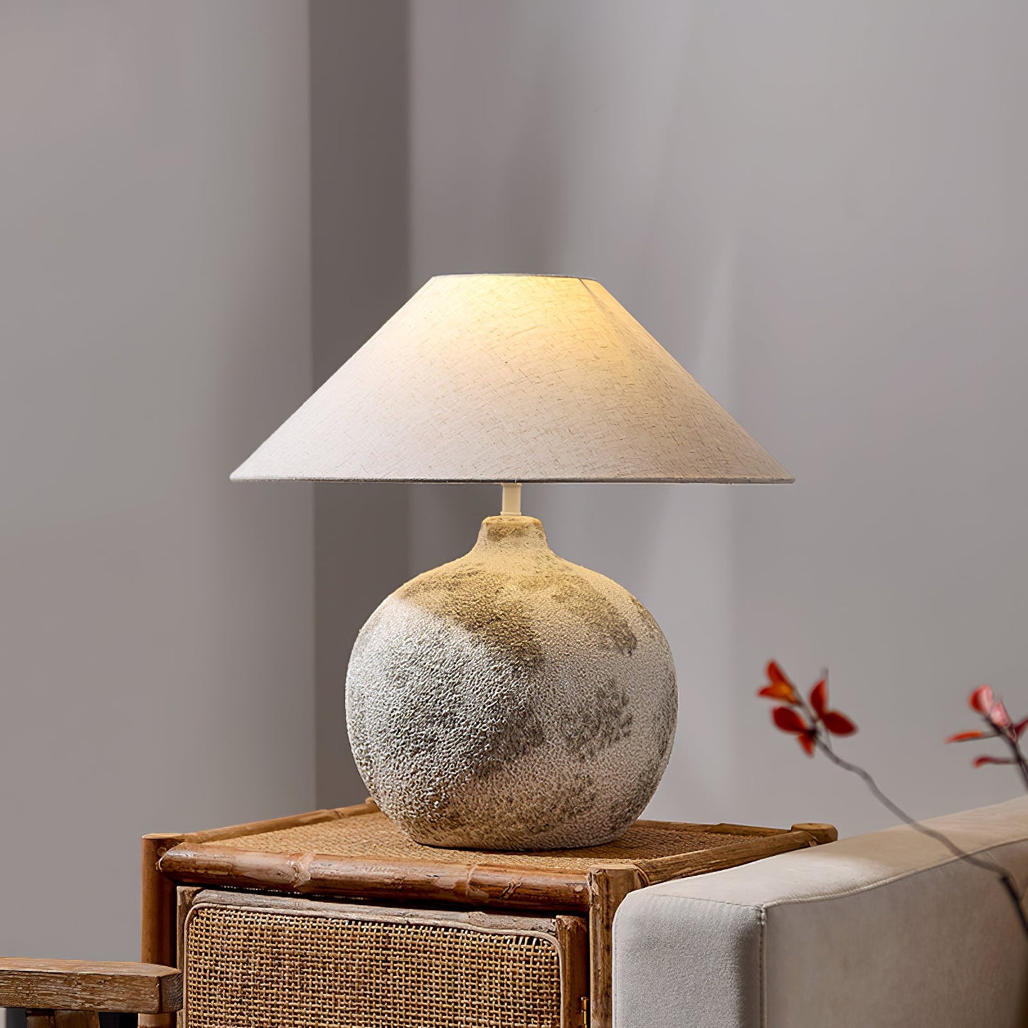 Arosa Table Lamp | Ceramic Base | Beige Shade