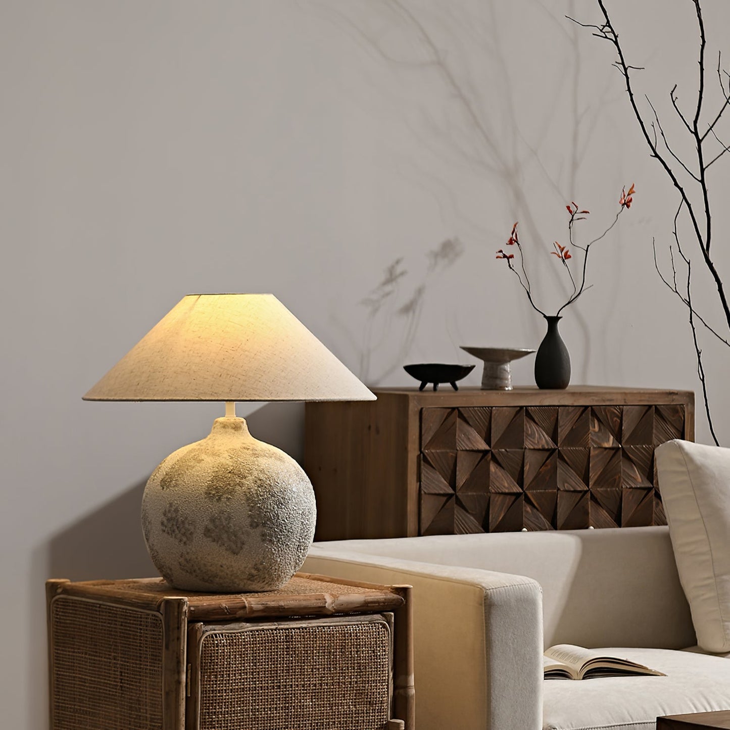 Arosa Table Lamp | Ceramic Base | Beige Shade