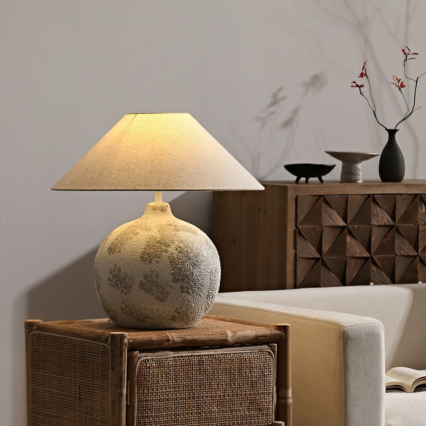 Arosa Table Lamp | Ceramic Base | Beige Shade