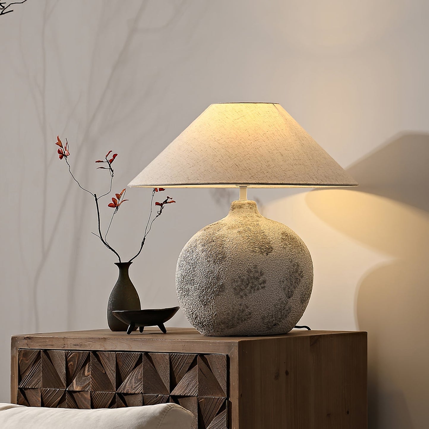 Arosa Table Lamp | Ceramic Base | Beige Shade