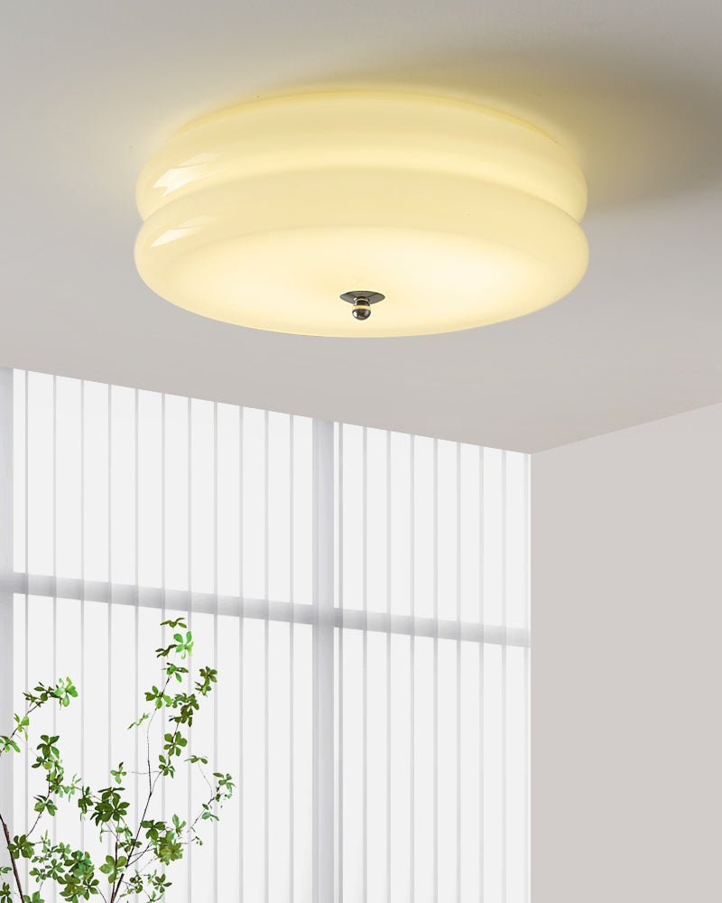 Art Deco Vintage Ceiling Light | Handcrafted Iron & Glass | Gold or Chrome Finish