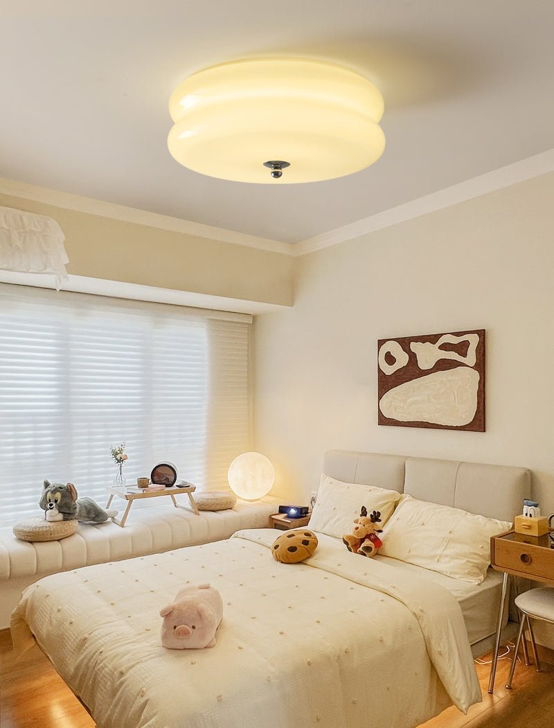Art Deco Vintage Ceiling Light | Handcrafted Iron & Glass | Gold or Chrome Finish