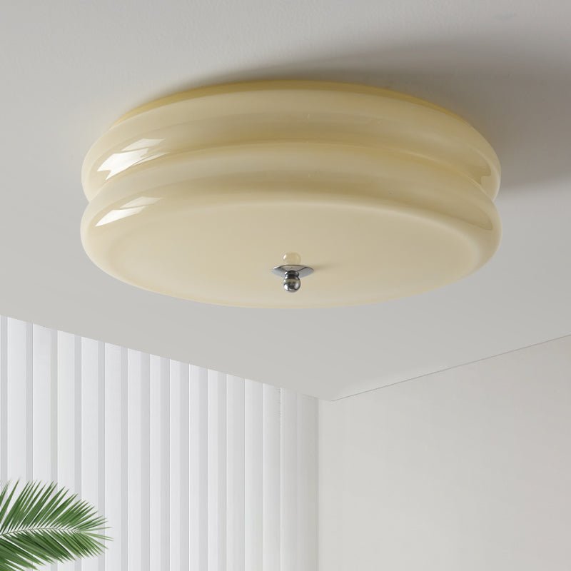Art Deco Vintage Ceiling Light | Handcrafted Iron & Glass | Gold or Chrome Finish