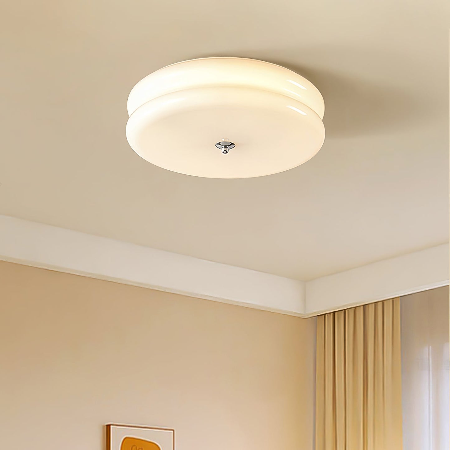 Art Deco Vintage Ceiling Light | Handcrafted Iron & Glass | Gold or Chrome Finish