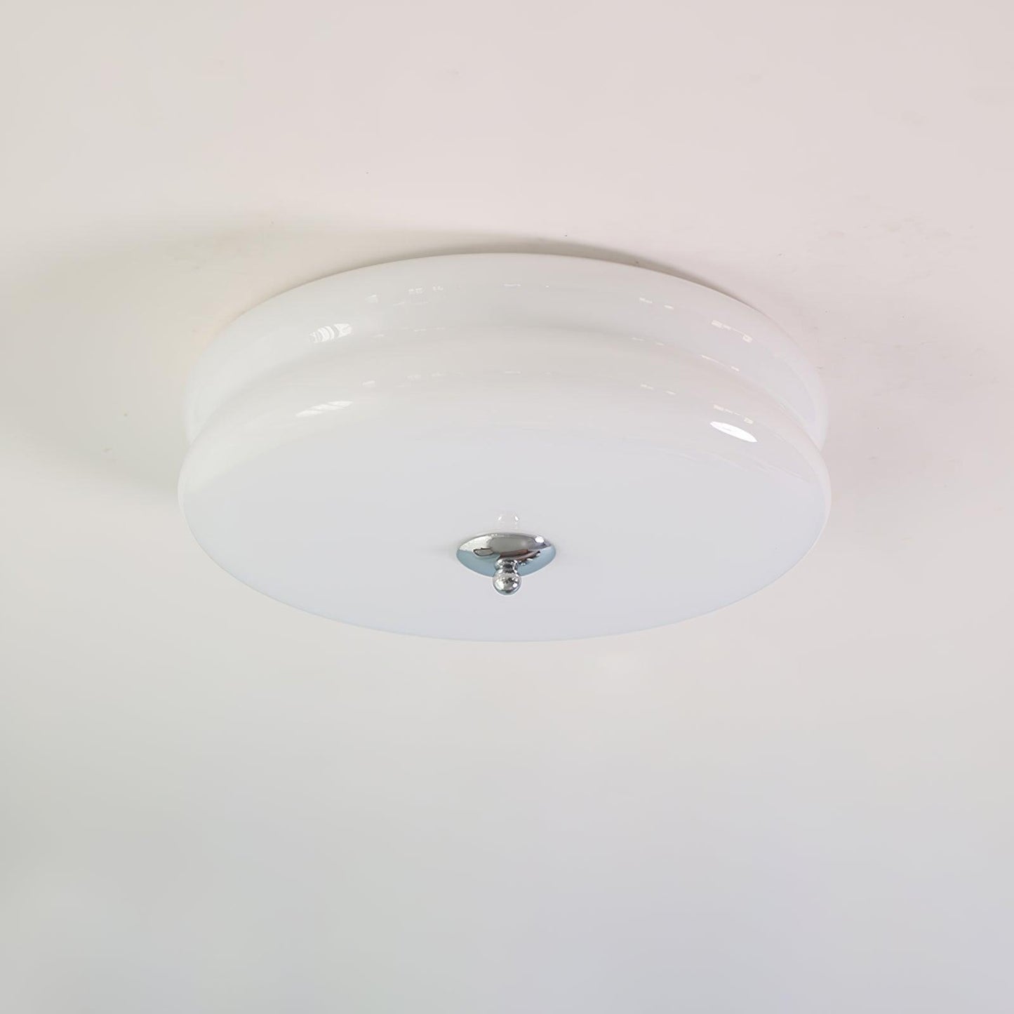 Art Deco Vintage Ceiling Light | Handcrafted Iron & Glass | Gold or Chrome Finish