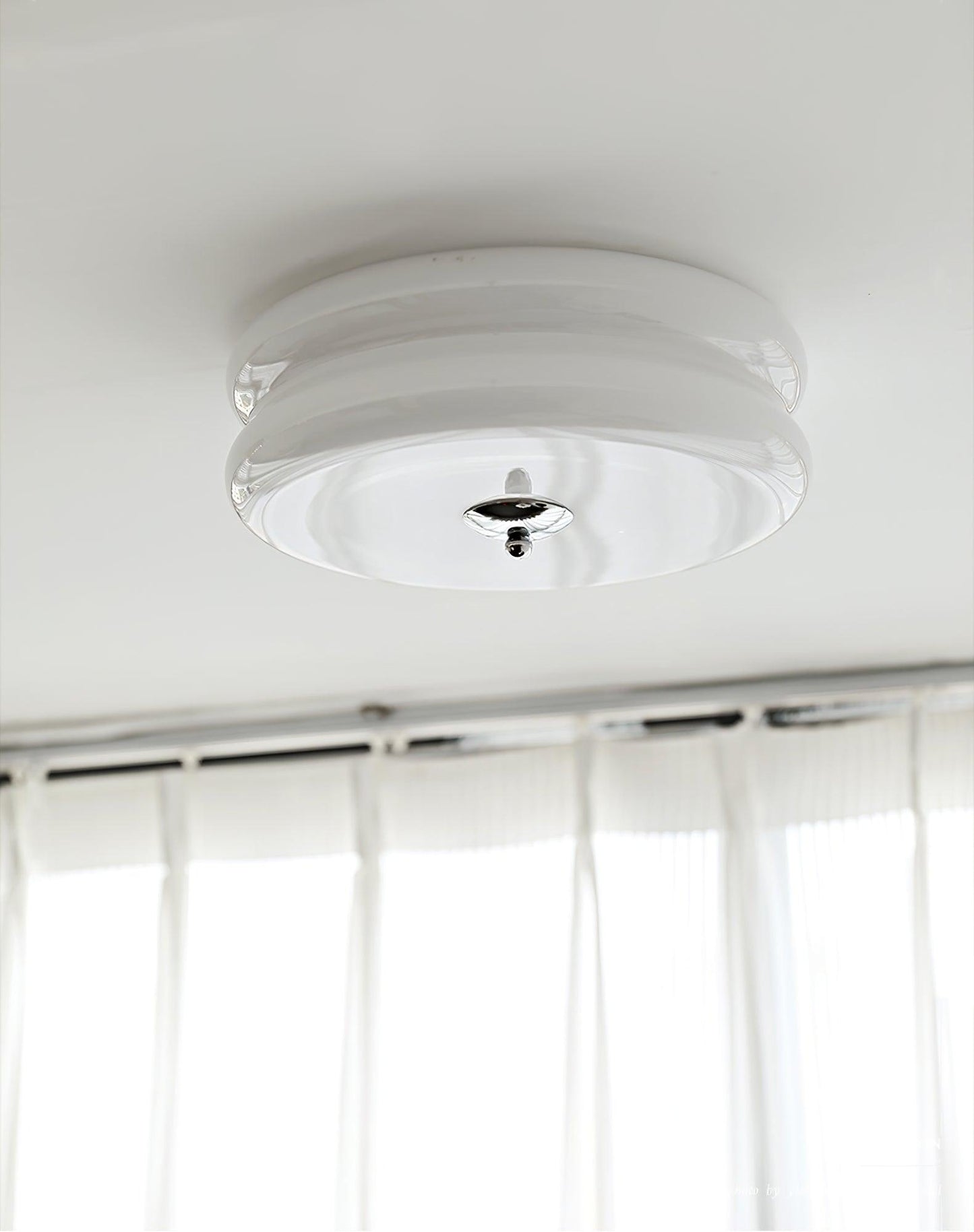 Art Deco Vintage Ceiling Light | Handcrafted Iron & Glass | Gold or Chrome Finish