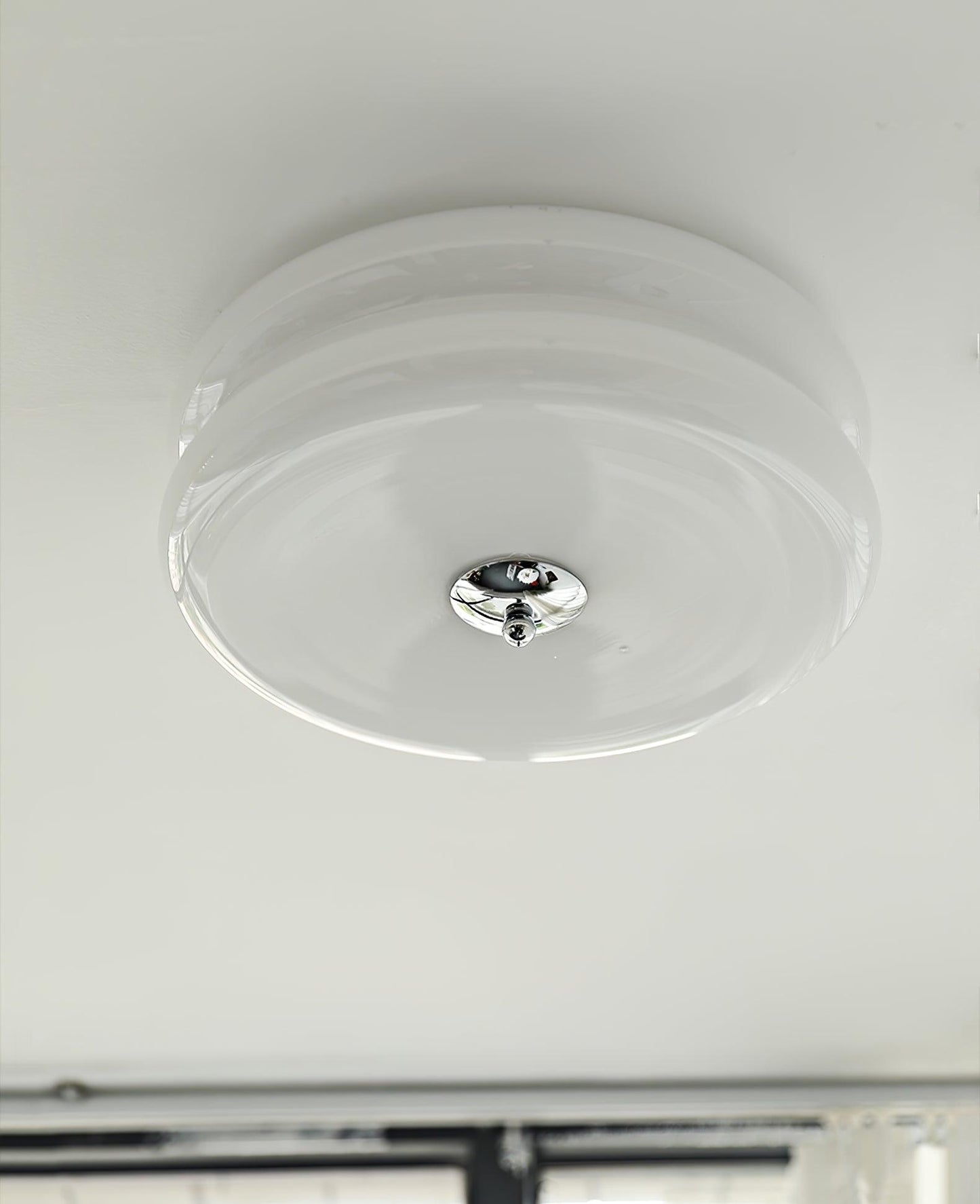 Art Deco Vintage Ceiling Light | Handcrafted Iron & Glass | Gold or Chrome Finish