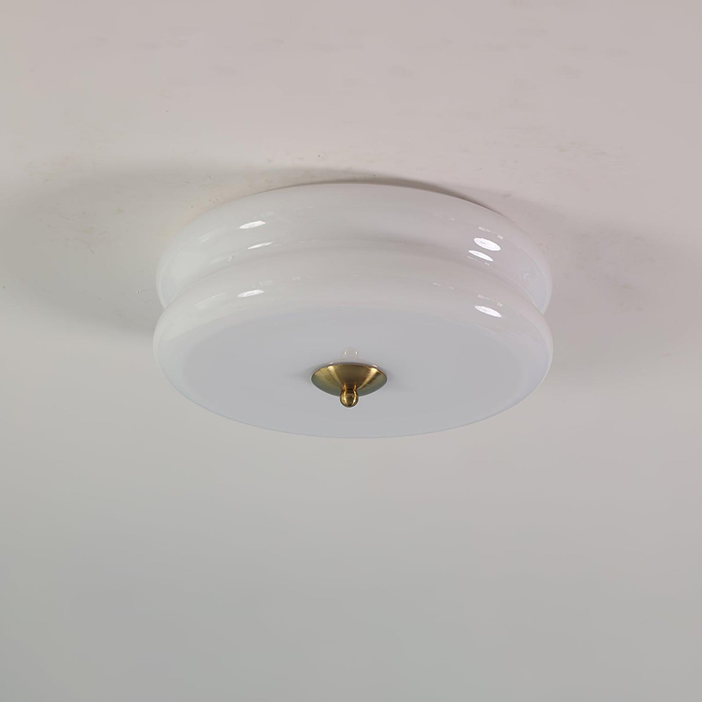 Art Deco Vintage Ceiling Light | Handcrafted Iron & Glass | Gold or Chrome Finish