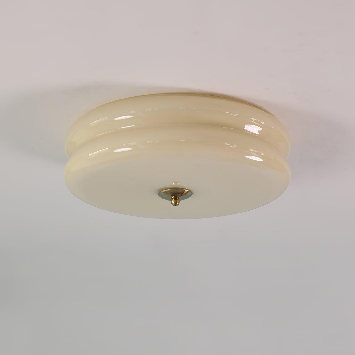 Art Deco Vintage Ceiling Light | Handcrafted Iron & Glass | Gold or Chrome Finish