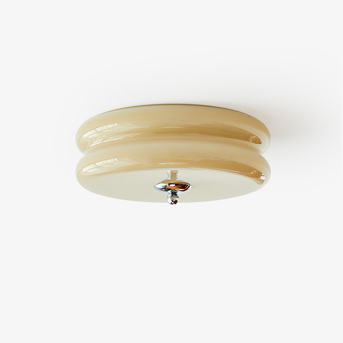 Art Deco Vintage Ceiling Light | Handcrafted Iron & Glass | Gold or Chrome Finish