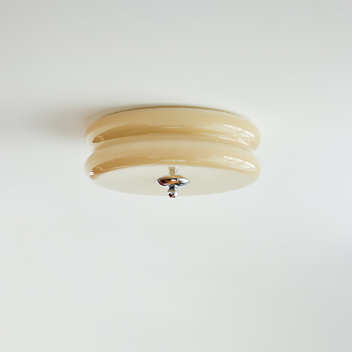 Art Deco Vintage Ceiling Light | Handcrafted Iron & Glass | Gold or Chrome Finish