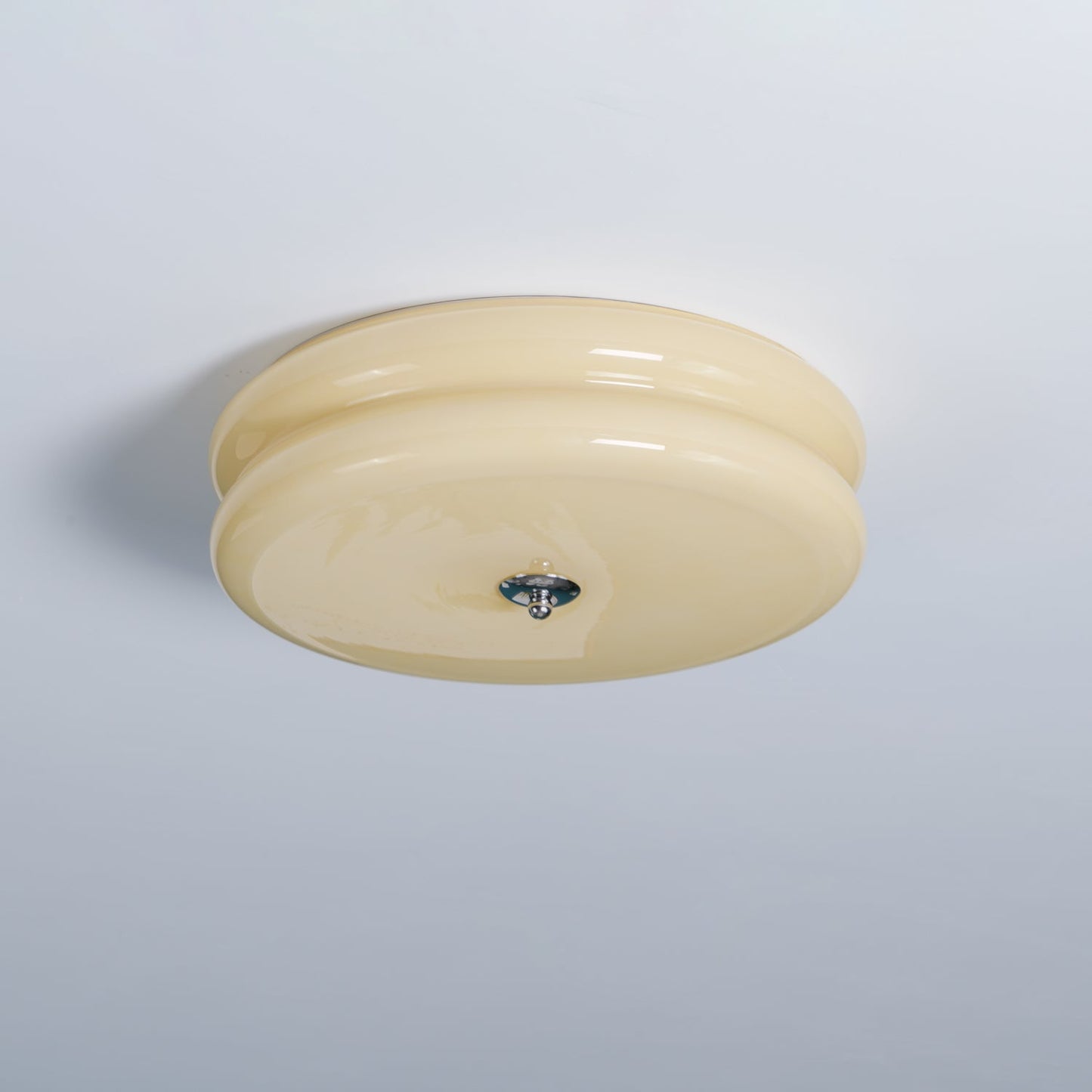 Art Deco Vintage Ceiling Light | Handcrafted Iron & Glass | Gold or Chrome Finish