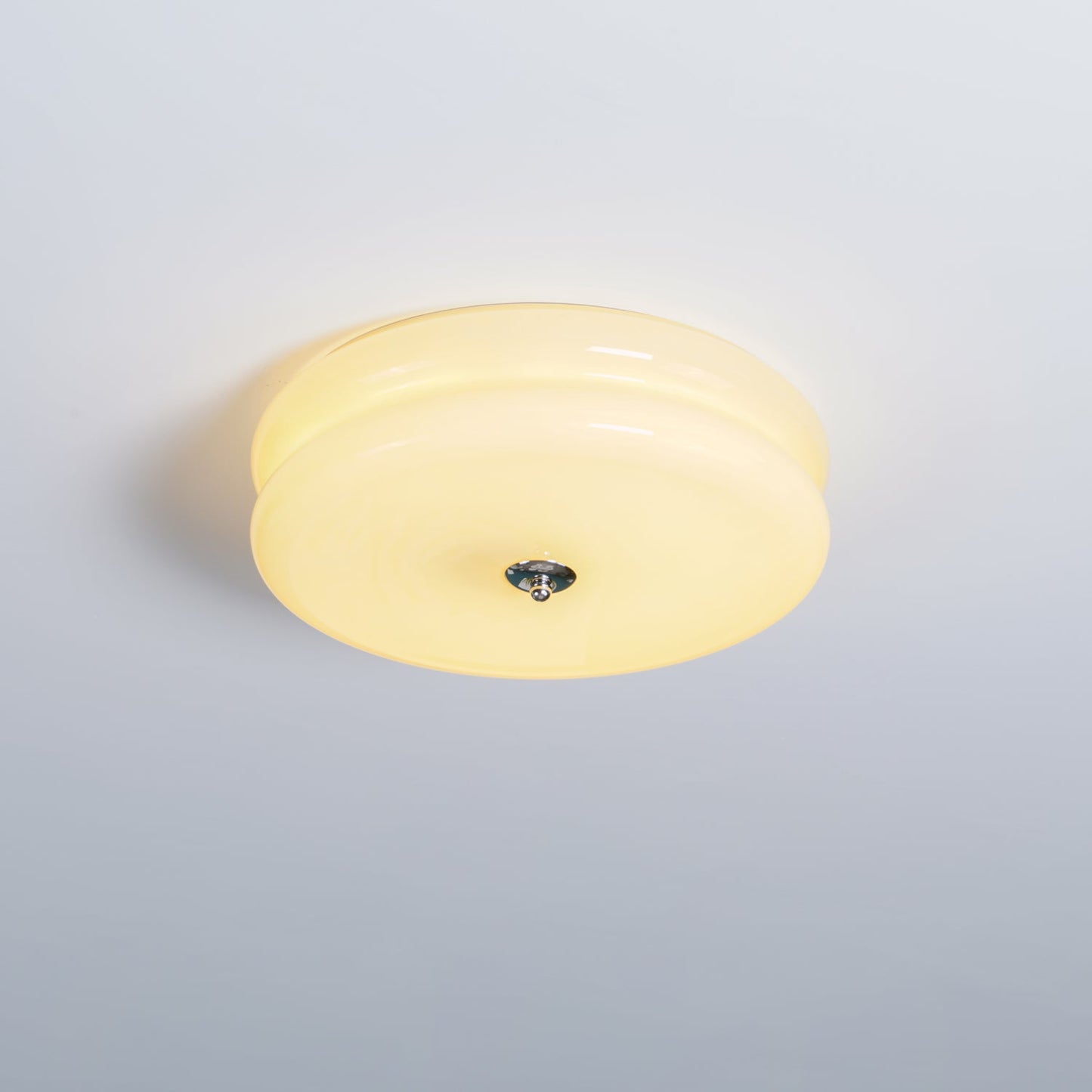 Art Deco Vintage Ceiling Light | Handcrafted Iron & Glass | Gold or Chrome Finish