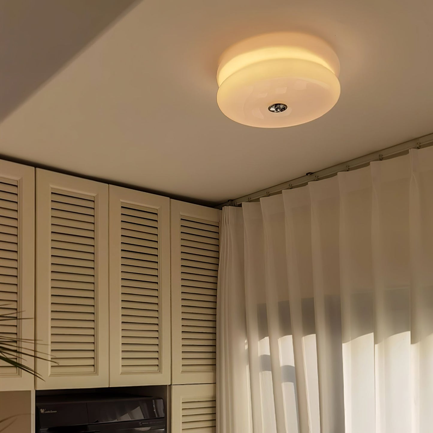 Art Deco Vintage Ceiling Light | Handcrafted Iron & Glass | Gold or Chrome Finish