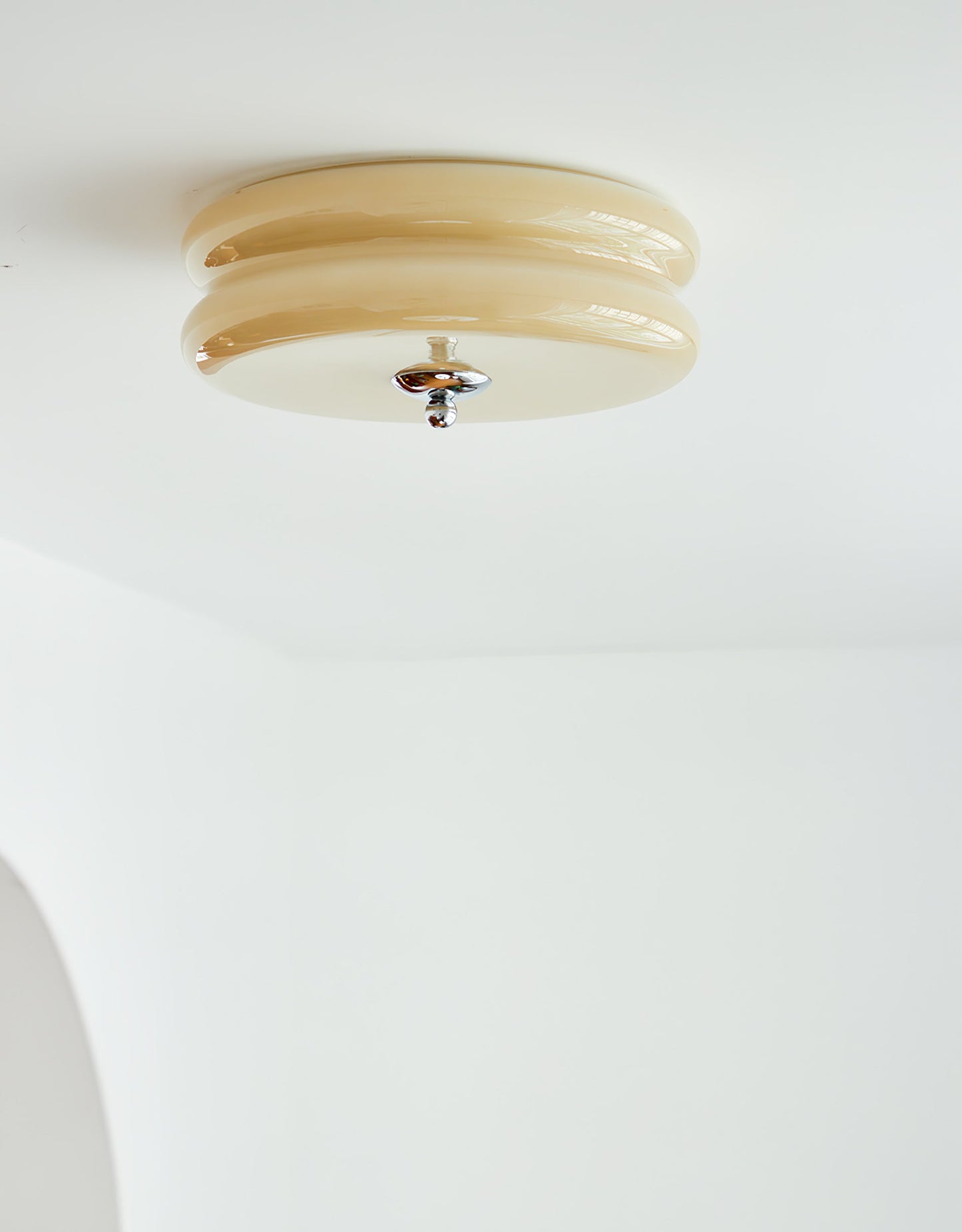 Art Deco Vintage Ceiling Light | Handcrafted Iron & Glass | Gold or Chrome Finish