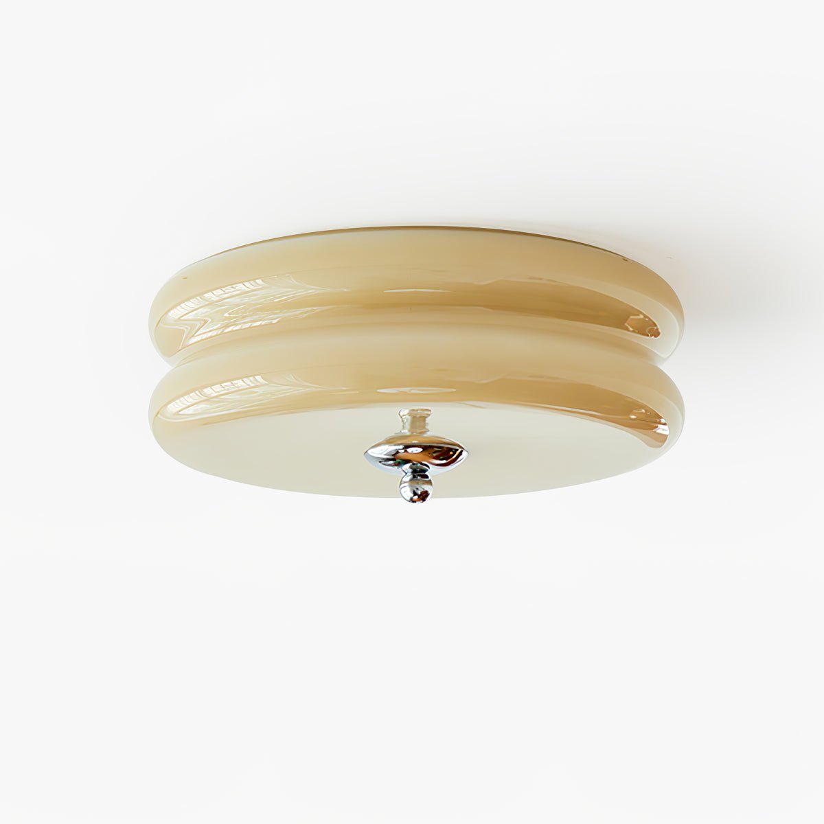 Art Deco Vintage Ceiling Light | Handcrafted Iron & Glass | Gold or Chrome Finish