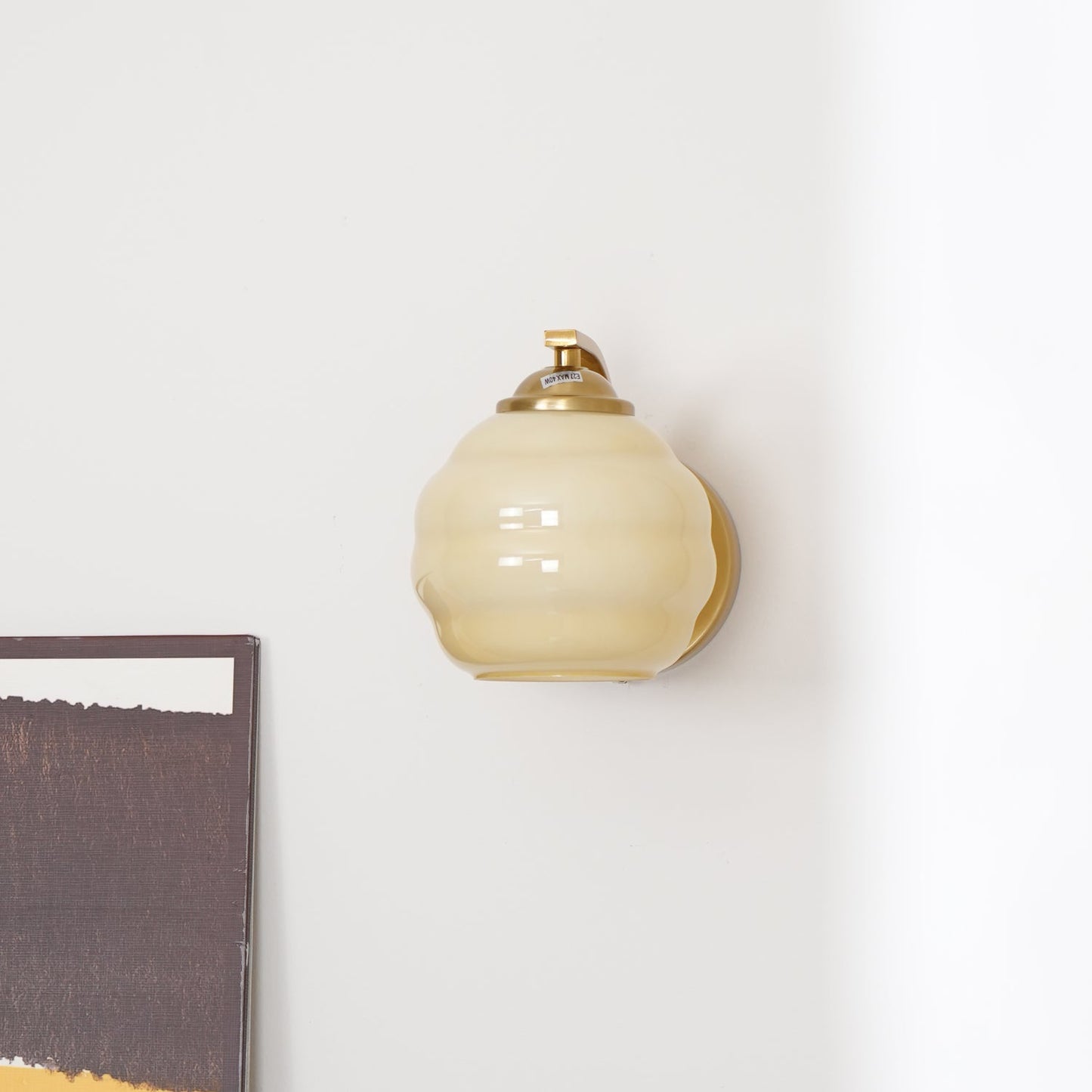 Art Deco Vintage Wall Lamp | Gold or Chrome Finish | White Glass Shade