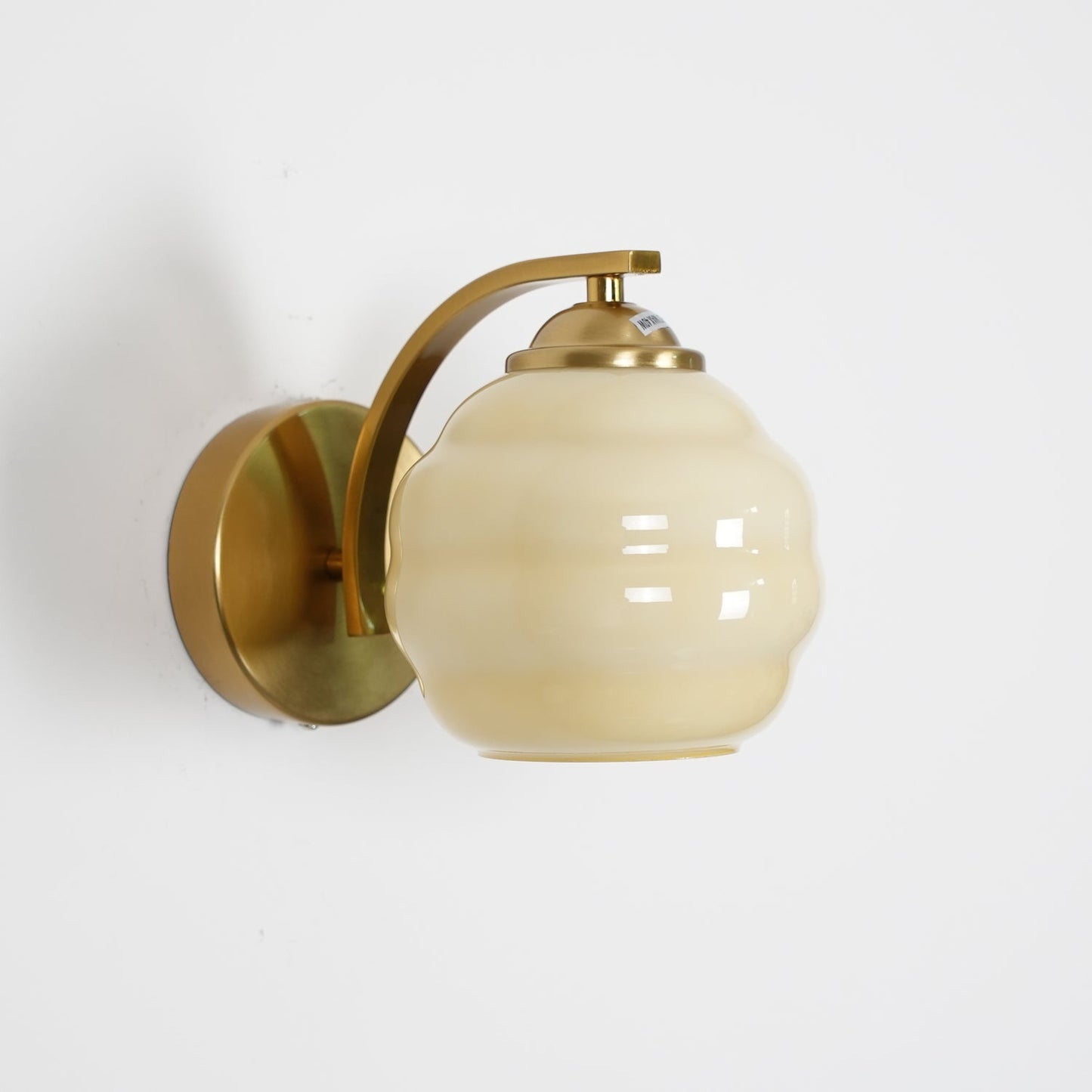 Art Deco Vintage Wall Lamp | Gold or Chrome Finish | White Glass Shade