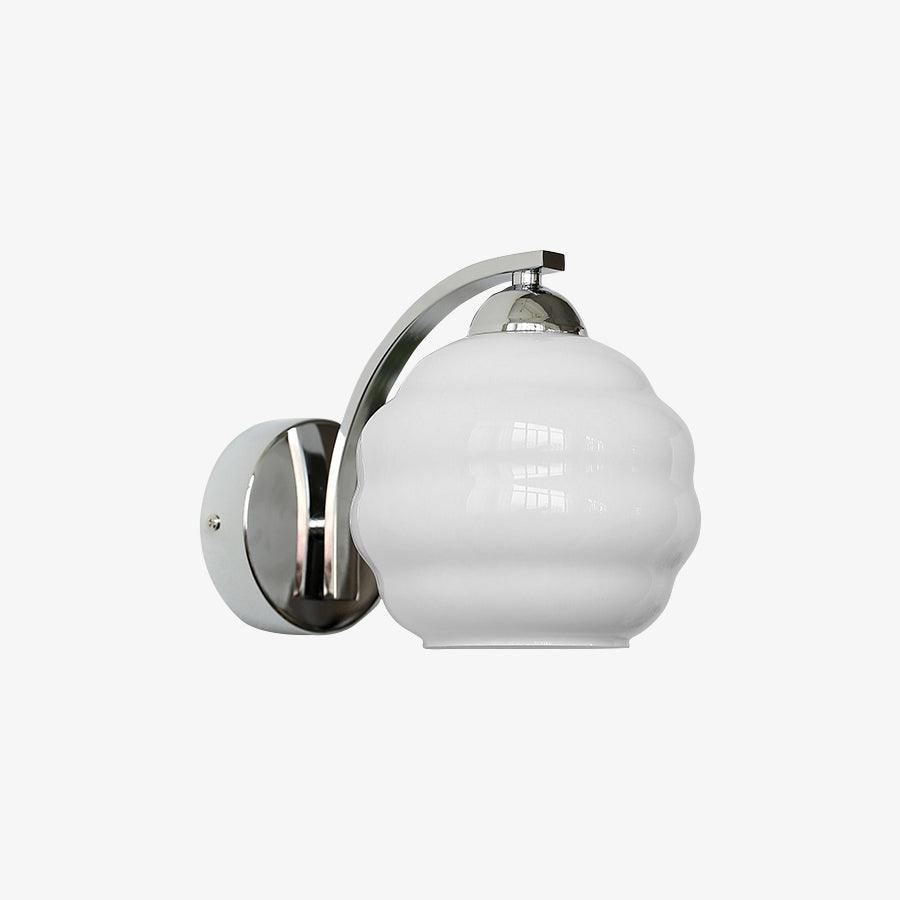 Art Deco Vintage Wall Lamp | Gold or Chrome Finish | White Glass Shade