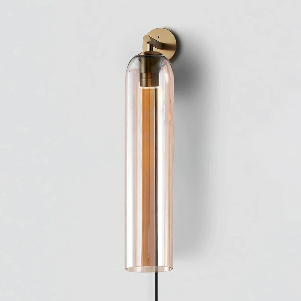 Art Glass Sconce | Plug-In Wall Light | Black/Gold/Sand Nickel Finishes