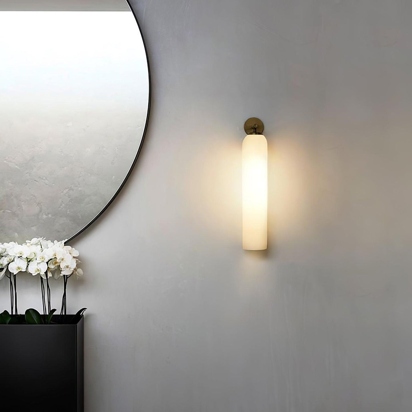 Art Glass Wall Sconce | Metal & Glass | 48cm Height, Multiple Finishes