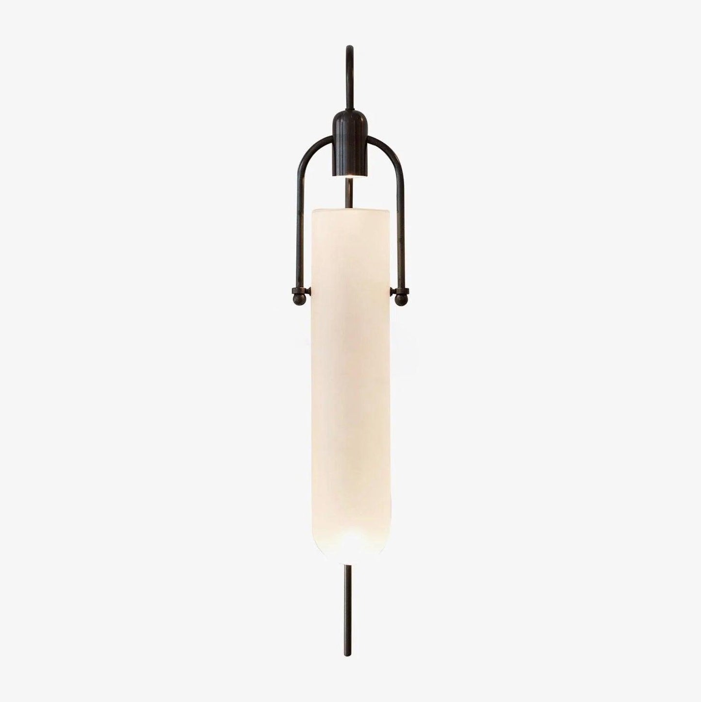 Arc Glass Wall Lamp | Frosted White Glass & Black Frame | Set of 2