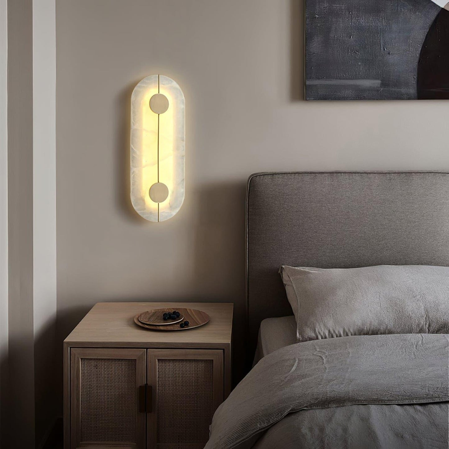 Artistic Wall Lamp | Alabaster & Brass | Set of 2