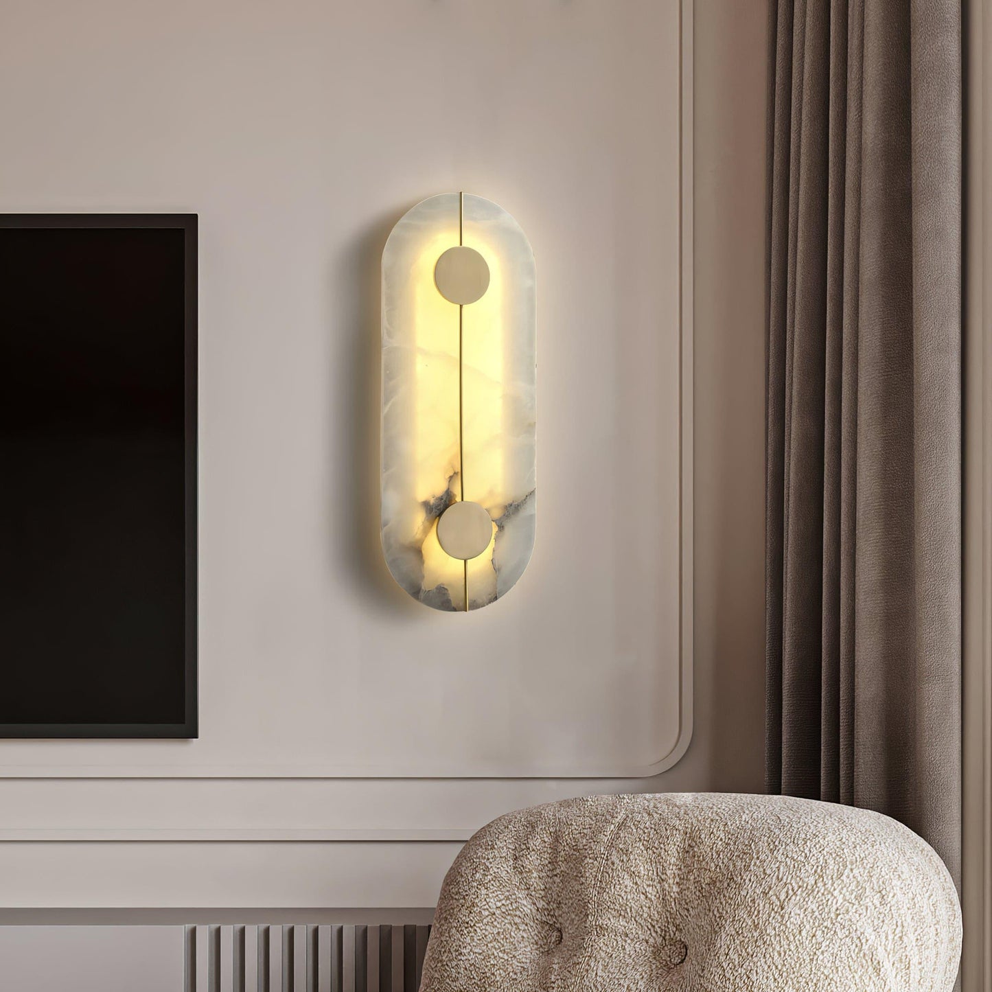Artistic Wall Lamp | Alabaster & Brass | Set of 2
