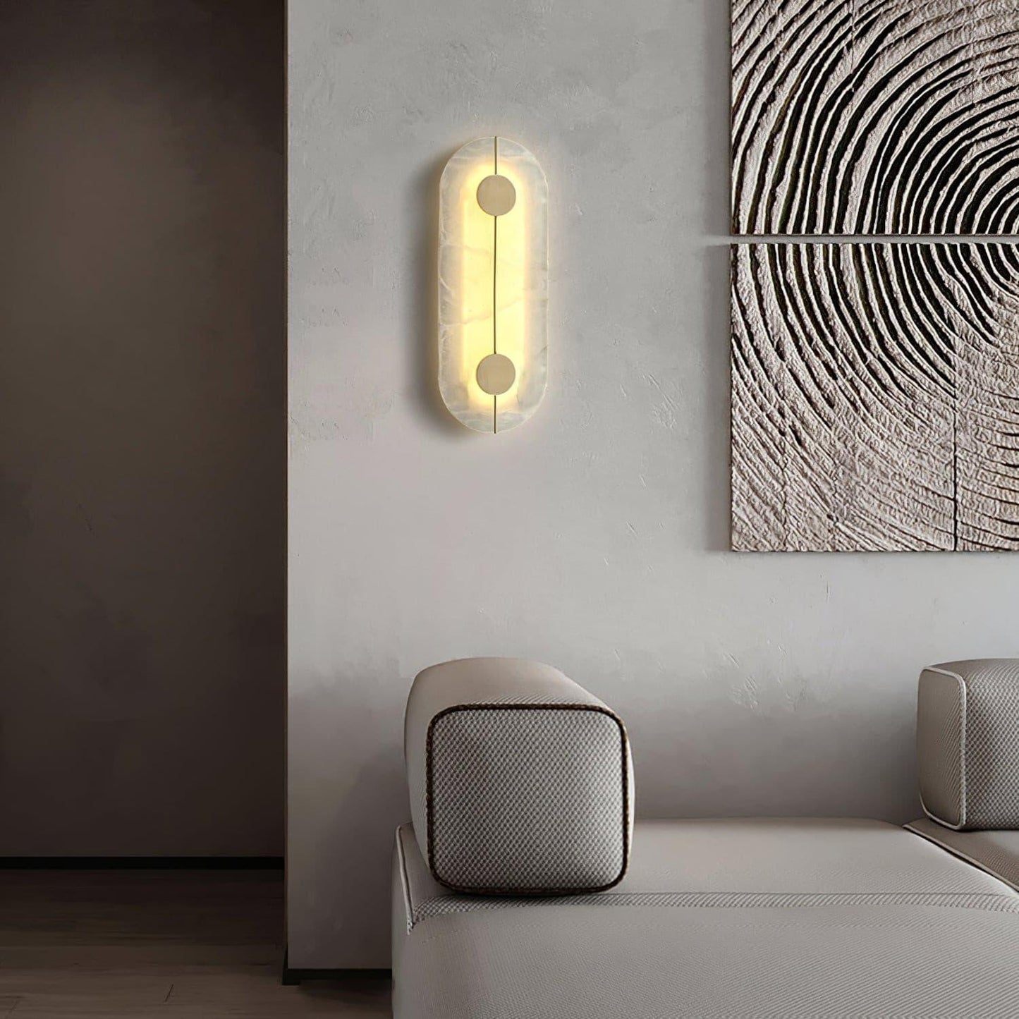 Artistic Wall Lamp | Alabaster & Brass | Set of 2