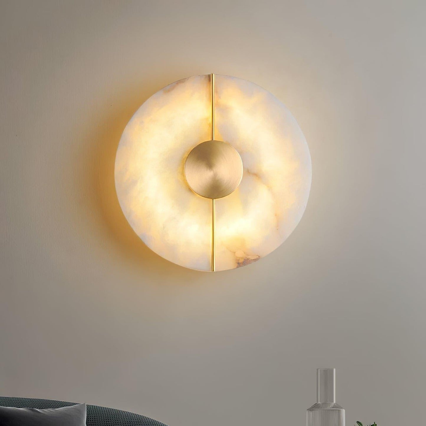 Artistic Wall Lamp | Alabaster & Brass | Set of 2