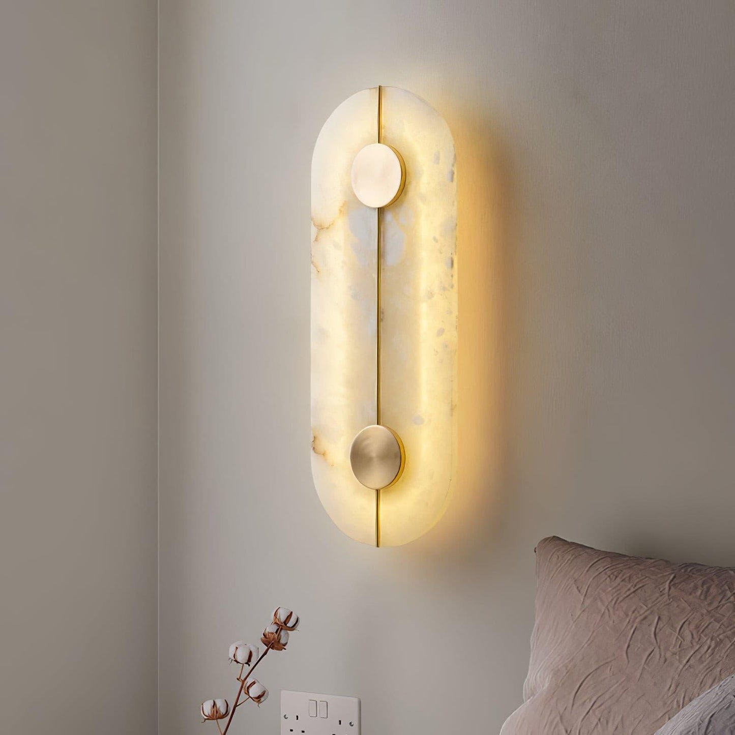 Artistic Wall Lamp | Alabaster & Brass | Set of 2