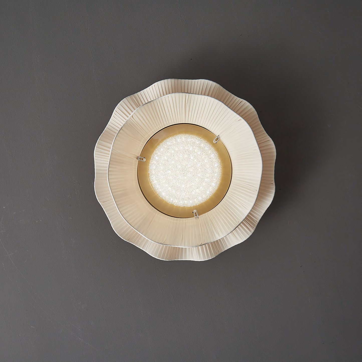 Arwen Fabric Wave Ceiling Lamp | Brass & Fabric | Beige