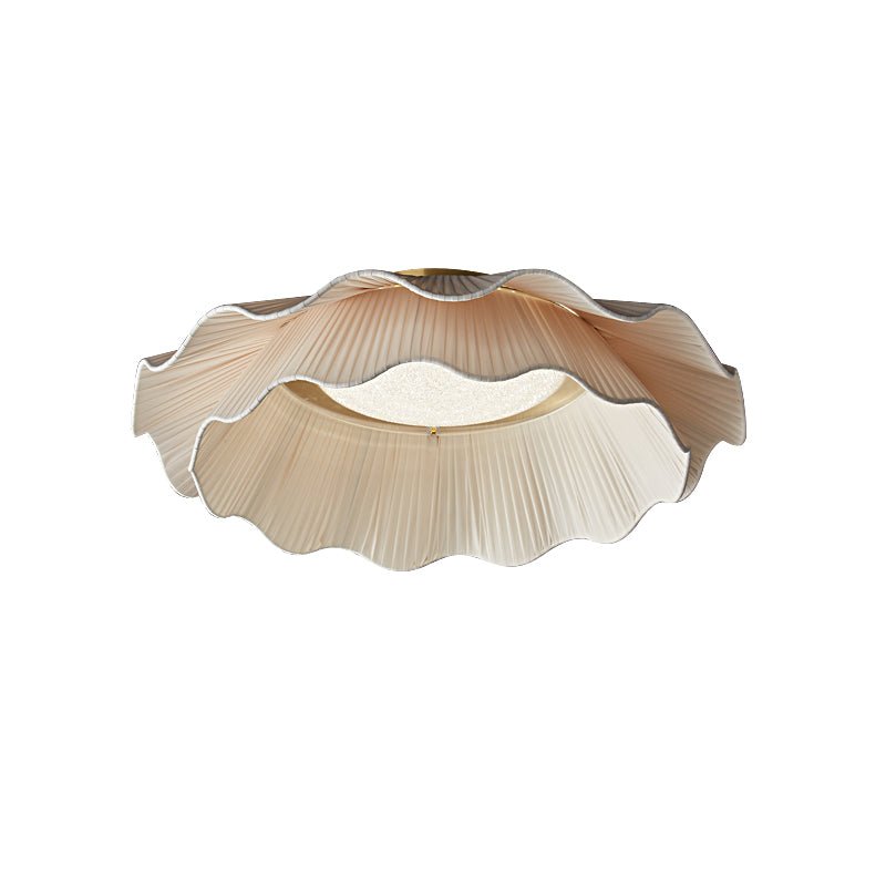 Arwen Fabric Wave Ceiling Lamp | Brass & Fabric | Beige