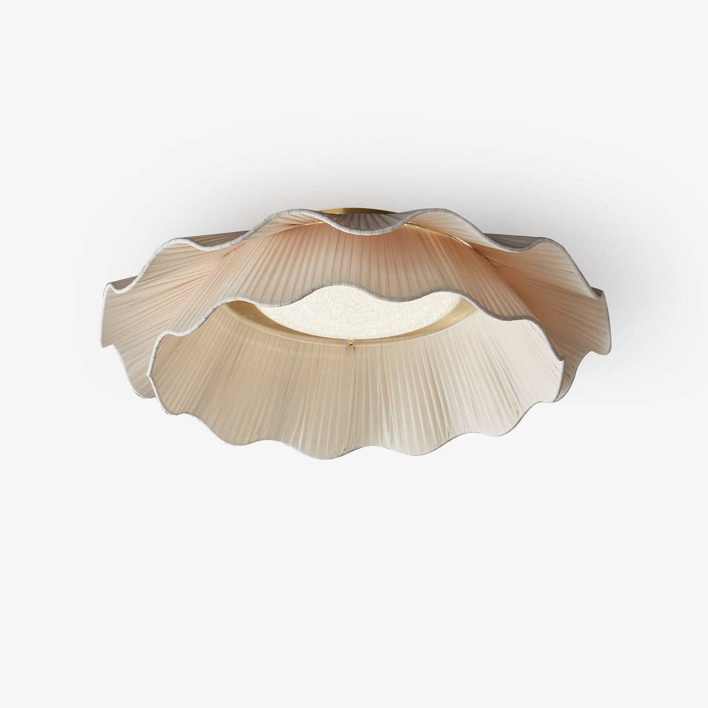 Arwen Fabric Wave Ceiling Lamp | Brass & Fabric | Beige