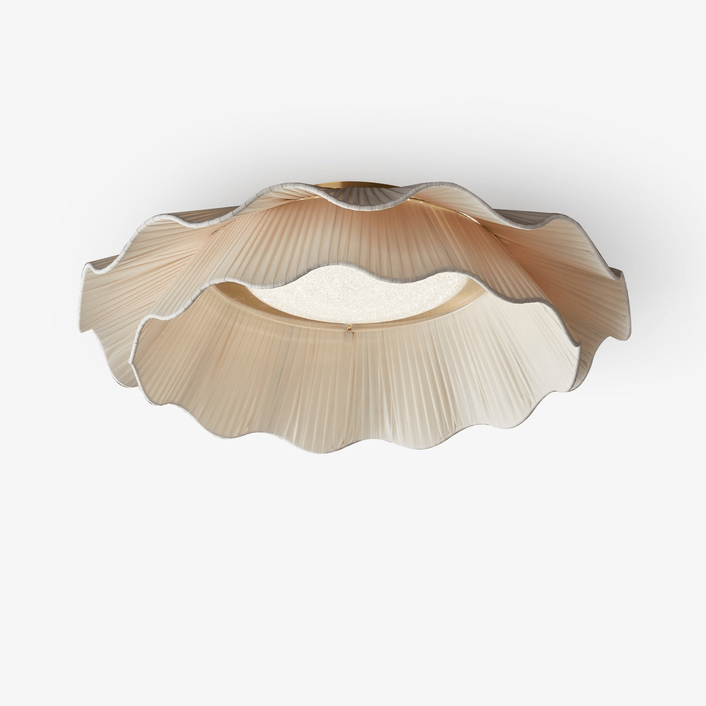 Arwen Fabric Wave Ceiling Lamp | Brass & Fabric | Beige