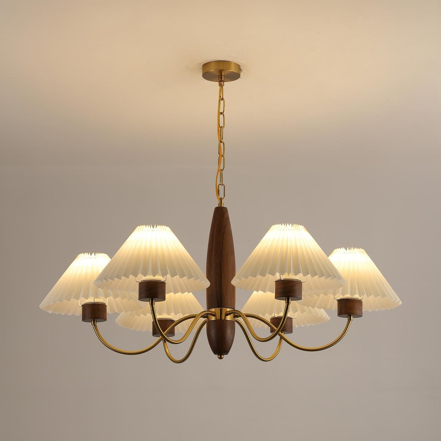 Asquith Chandelier | Metal & Fabric | Reddish Brown, 3-6-8-10 Lights