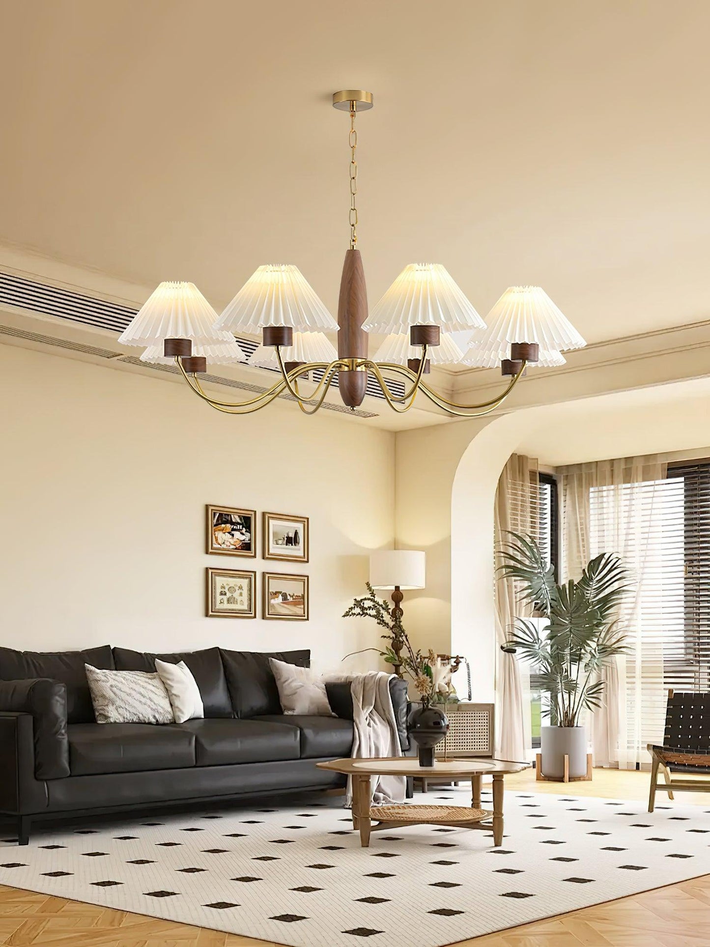 Asquith Chandelier | Metal & Fabric | Reddish Brown, 3-6-8-10 Lights