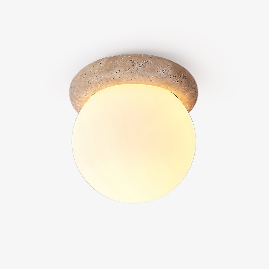 Asteroid Ceiling Lamp | Beige Travertine | Yellow Travertine