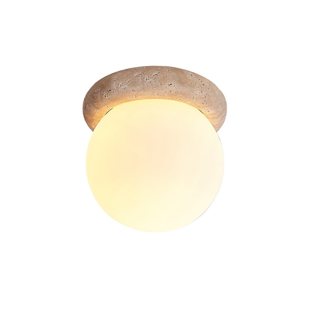 Asteroid Ceiling Lamp | Beige Travertine | Yellow Travertine