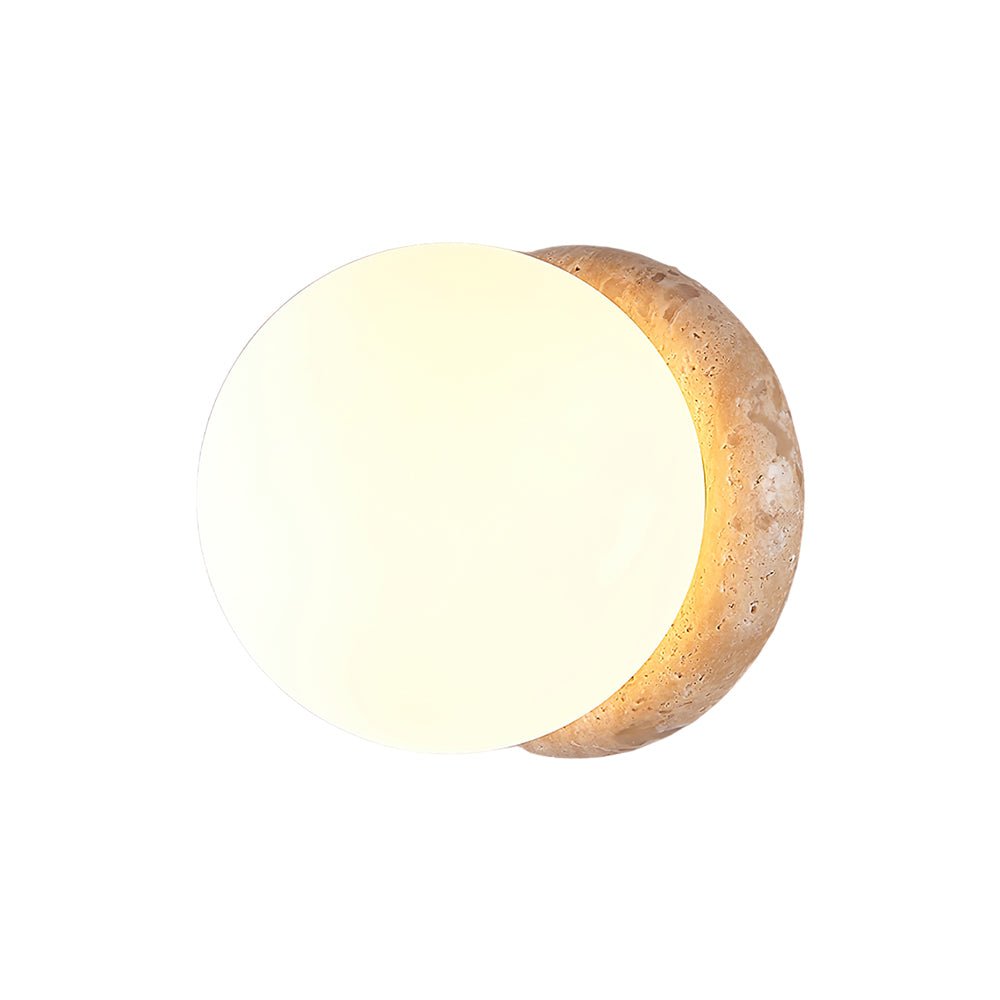 Asteroid Wall Light | Travertine, Metal, Glass | Yellow