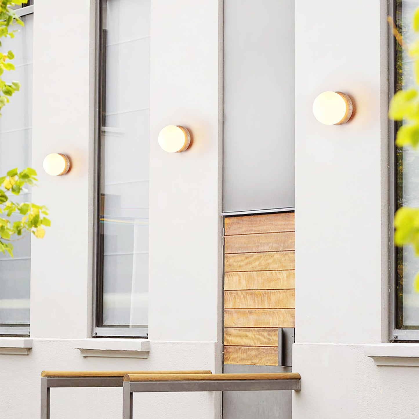 Asteroid Wall Light | Travertine, Metal, Glass | Yellow