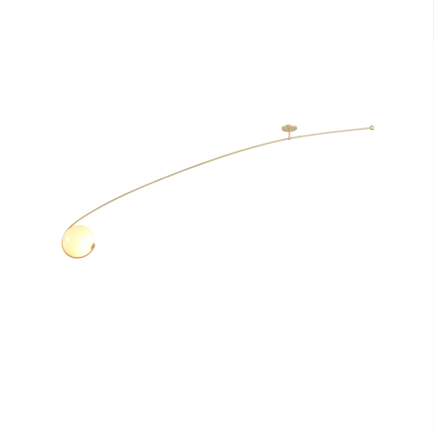 Astral Curve Ceiling Lamp | Metal & Glass | Gold or Black