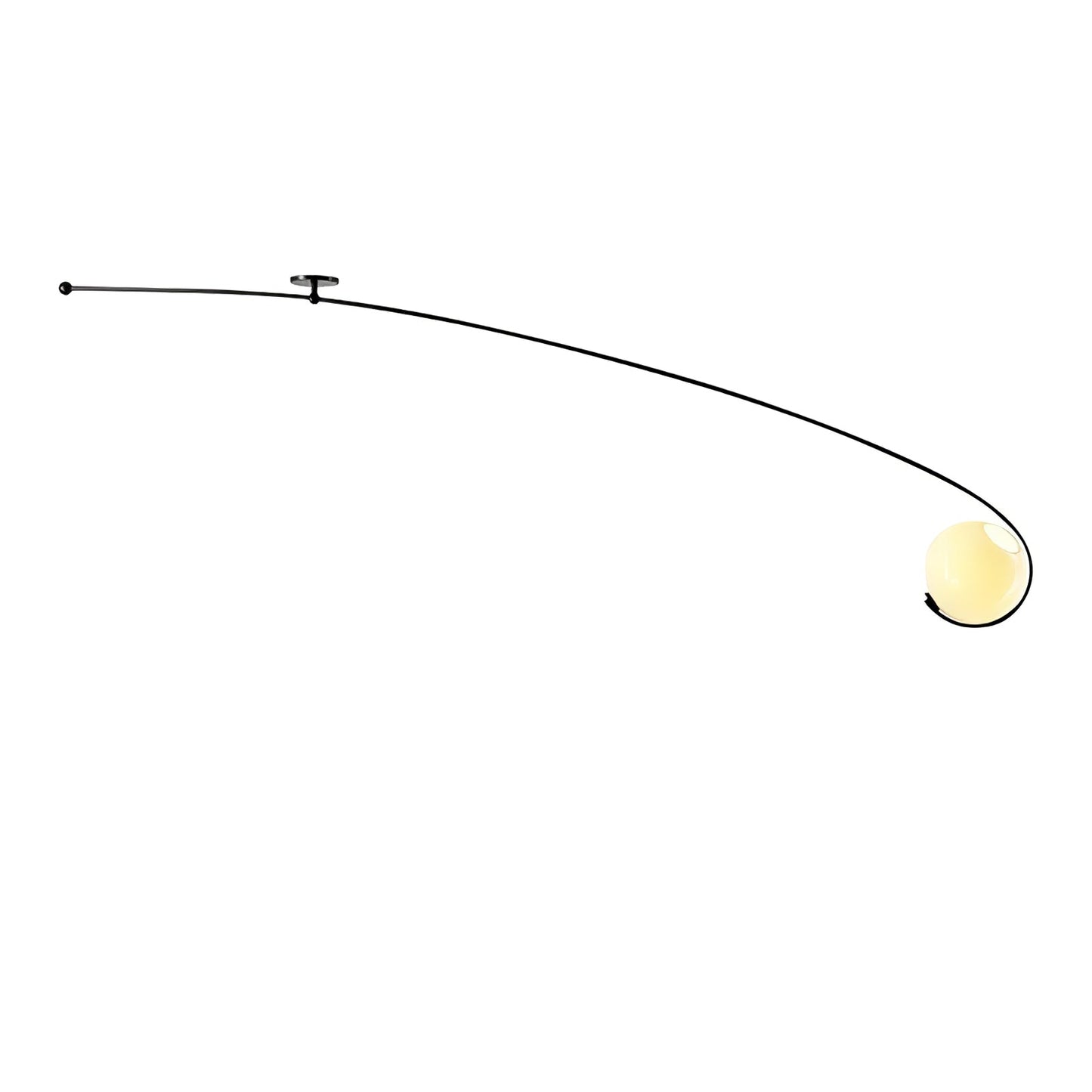 Astral Curve Ceiling Lamp | Metal & Glass | Gold or Black