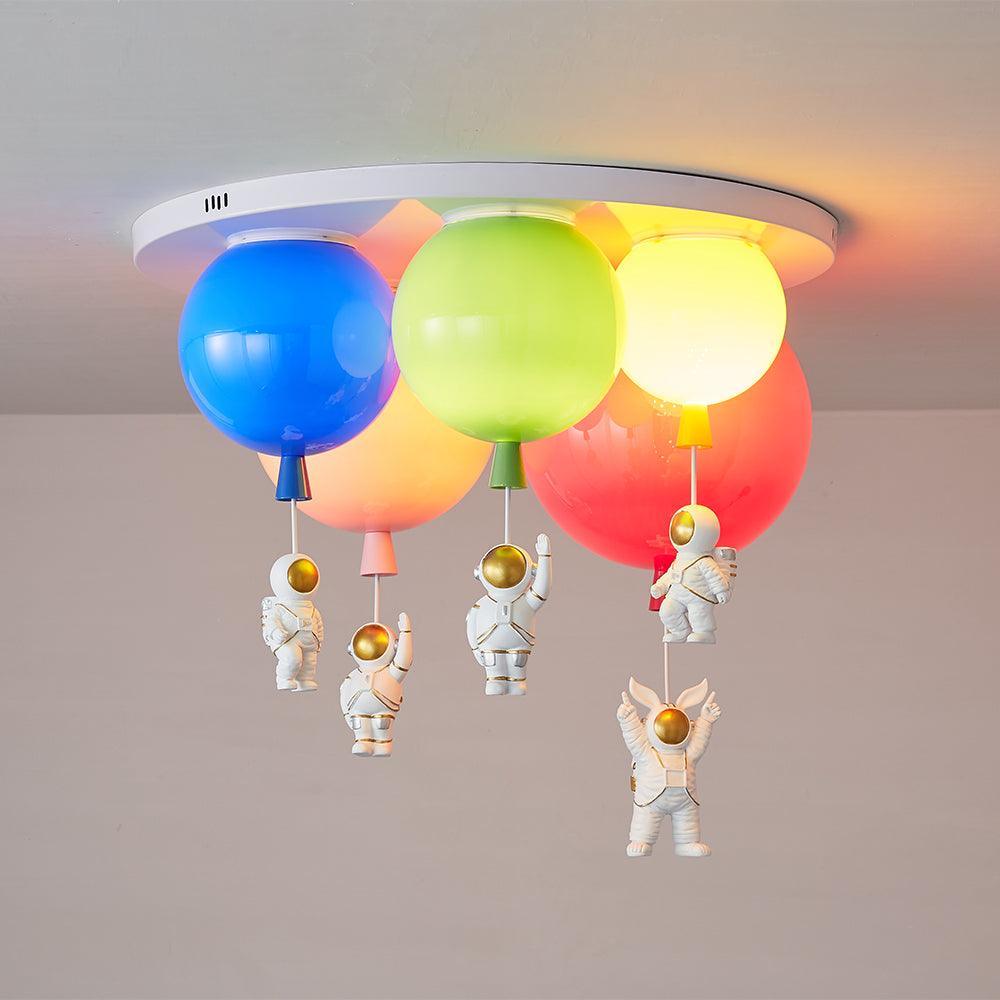 Astronaut Ceiling Lamp | Metal, Acrylic, PPC | Orange, Yellow, Red, Green, White, Blue, Pink