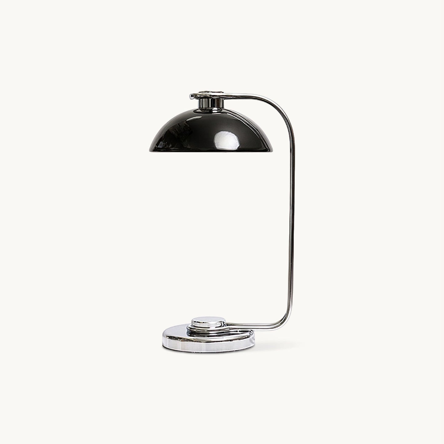 Athena Table Lamp | Polished Chrome & Black Shade | Modern Design