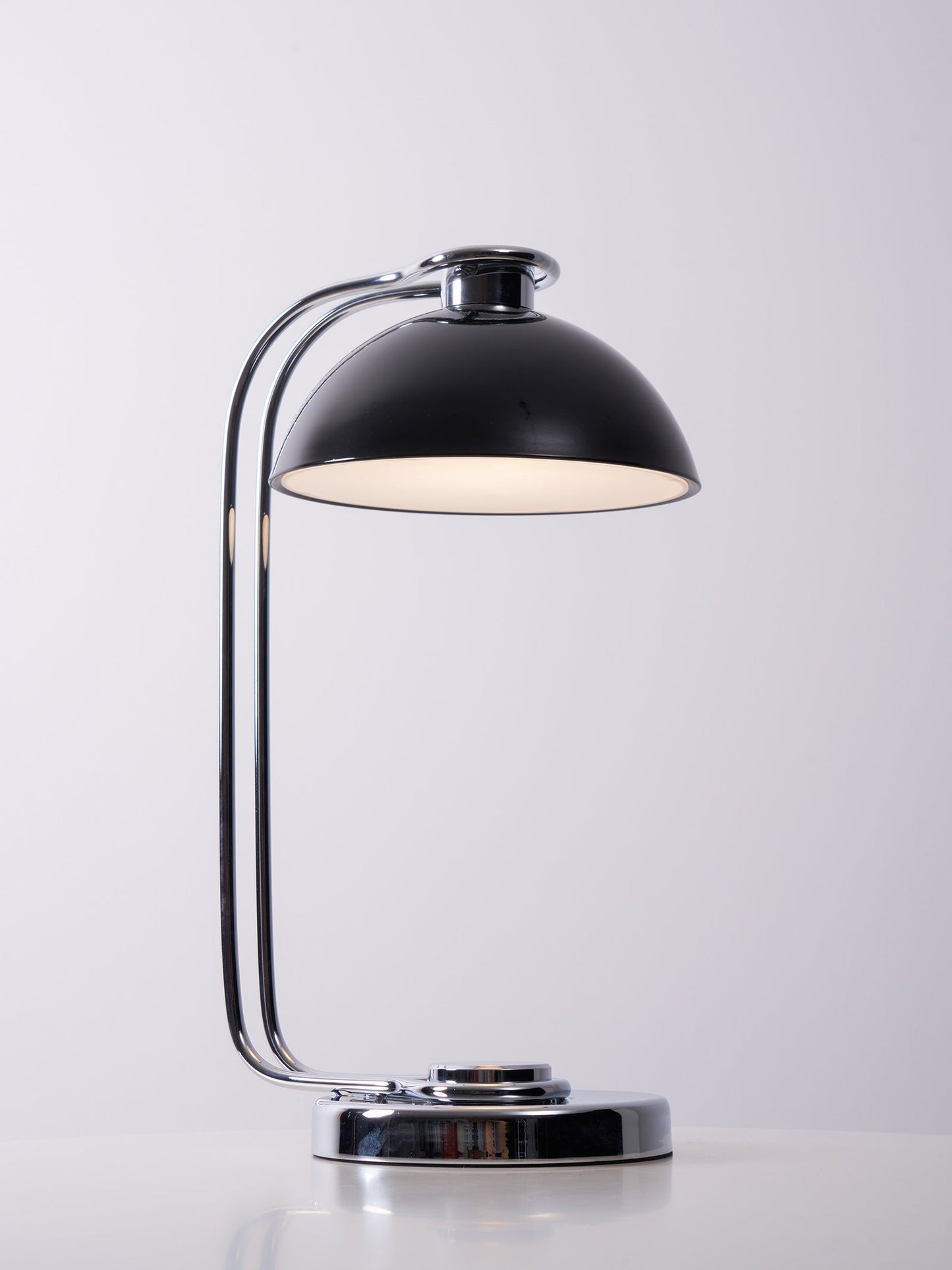 Athena Table Lamp | Polished Chrome & Black Shade | Modern Design